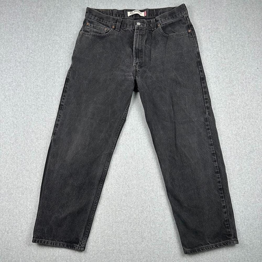 VTG Levi’s 550 36x30 Relaxed Fit Denim Jeans Black Y2K Straight Skater Western